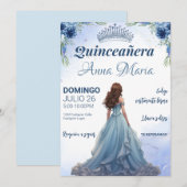 Quinceañera Invitation pour mis quince años (Devant / Derrière)