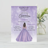 Quinceañera invitation Purple et Silver (Debout devant)