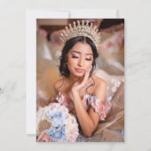 Quinceanera - Invitation Rose d'or rouge (Dos)