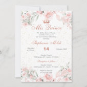 Quinceanera Invitation rose floral (Devant)