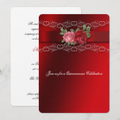 Quinceanera Invitation Roses Roses Roses Roses Ros (Devant / Derrière)