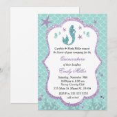 Quinceañera Invitation Sirène Purple Turquoise (Devant / Derrière)