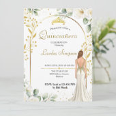 Quinceañera invitation White Floral (Debout devant)