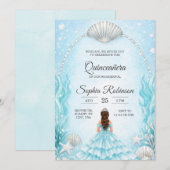 Quinceanera Invitation with an ocean theme  (Devant / Derrière)