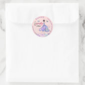 Quinceanera Iridescent Blush Glam Jurk Naam Datum Ronde Sticker (Tas)