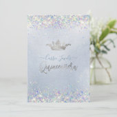 Quinceanera Iridescent Confetti+Princess Crown Kaart (Staand voorkant)