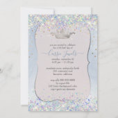 Quinceanera Iridescent Confetti+Princess Crown Kaart (Achterkant)