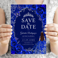 Quinceanera Koningsblauw Zilver