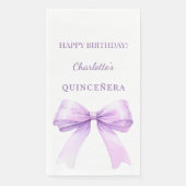 Quinceanera lavendel lint wit servet (Voorkant)