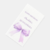 Quinceanera lavendel lint wit servet (Hoek)
