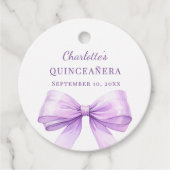 Quinceanera lavender bow DIY write by hand Bedankjes Labels (Voorkant)