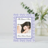 Quinceanera Lavender Damask Paars en White Kaart (Staand voorkant)