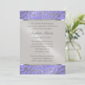 Quinceanera Lavender Paarse Silver Filigree Swirls Kaart (Staand voorkant)