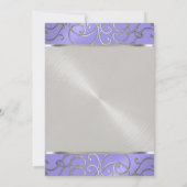 Quinceanera Lavender Paarse Silver Filigree Swirls Kaart (Achterkant)