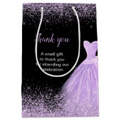 Quinceanera Licht Paarse Jurk Faux Glitter Medium Cadeauzakje (Voorkant)
