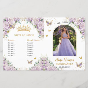 Quinceañera Lila Bloemenvlinders Fotoprogramma