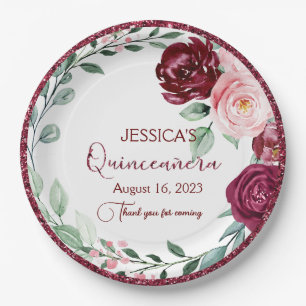 Quinceanera Lila Paars Bord van Floral Paper