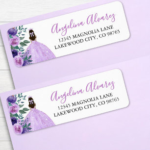 Quinceañera Lila Purple Flowers Crown Etiket