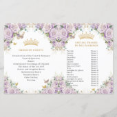 Quinceañera Lilac Floral Butterflies Programme Pho (Dos)