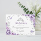 Quinceanera Lilac Robe d'Argent Violet Réponse Flo (Debout devant)