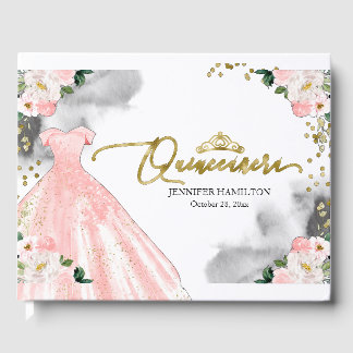 Quinceanera Livre d'invité Blush Dress Floral