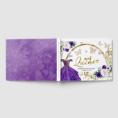 Quinceanera Livre d'invité Robe papillon pourpre (Complet)