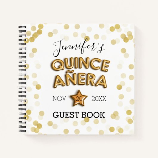 Quinceañera Livre d'or Balloons Confetti (Devant)