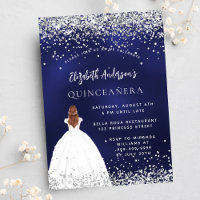 Quinceanera marine blauw zilver jurk luxe