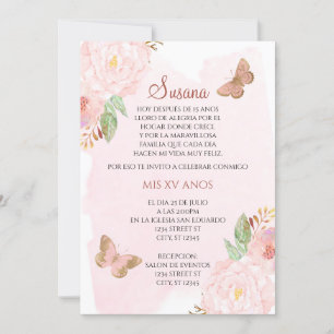 QUINCEANERA-MARIPOSAS KAART