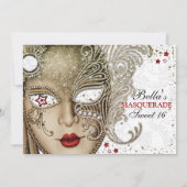 Quinceanera Masquerade Anniversaire Invitations (Dos)