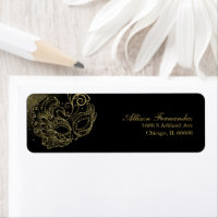 Quinceanera Masquerade Goud Glitter Zwart