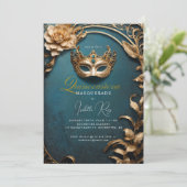Quinceañera masquerade kaart (Staand voorkant)