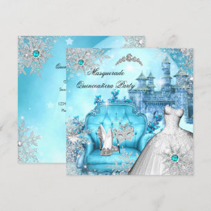 Quinceanera Masquerade Magical Princess Blue Blauw Kaart