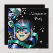 Quinceanera masquerade mask PERSONALIZE Kaart (Voorkant / Achterkant)
