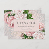 Quinceañera Merci de Parties scintillant en argent (Devant / Derrière)