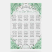 Quinceañera Mint Groen Bloemen Zilver Zitje Acryl Bord (Voorkant)