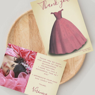 Quinceañera mis kweepeer foto bedankkaart