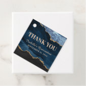 Quinceañera Navy Blue Marble Name Bedankjes Labels (In situ)