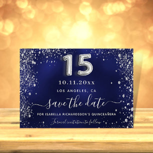 Quinceanera navy blue save the date