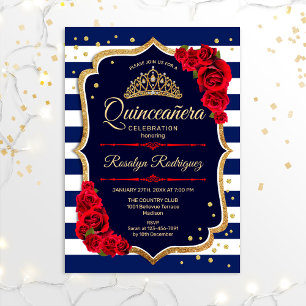 Quinceanera - Navy Gold Red Kaart