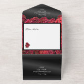 Quinceañera noire et rouge Invitations abordables (Dehors)