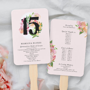Quinceanera Orde der Gebeurtenissen Bloemnummer 15 Handwaaier