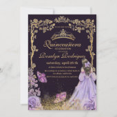 Quinceanera - Paars goud Kaart (Voorkant)