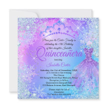 Quinceanera Paars Pink Blue Winter WonderLand