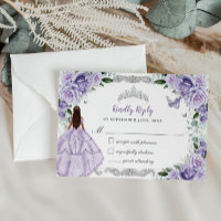 Quinceañera Paarse Lavendel Bloemen Prinses Jurk