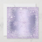 Quinceanera Paarse Lila Snowflake Winter Kaart (Achterkant)