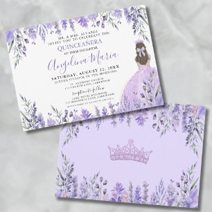 Quinceañera Paarse Seringbloem Bloemenkroon Prinse Kaart