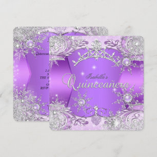 Quinceanera Paarse Winter Wonderland Kaart