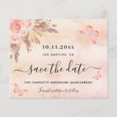 Quinceanera pampas blush budget behalve datum flyer (Voorkant)