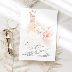 Quinceañera Pampas Grass Gold Dress 15th Birthday Kaart